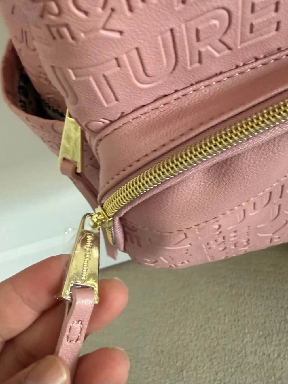 Juicy Couture Dusty Pink Embossed Mini Backpack